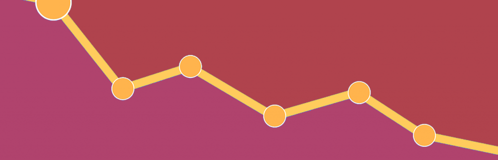 Grafico desciendo por cometer errores en SEO